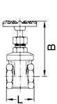 Tesnilno - zaporni ventil, medenina, G 2, DN 50 slika