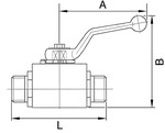 krogelni ventil visoki tlak, lahka izvedba, M36x2 slika