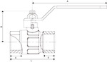 krogelni ventil EN 331, DVGW, Ročica, nikljana medenina, Rp 1 slika