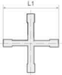 Križni natični priključek, za za cev I.D. 6 mm, medenina slika