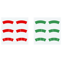 Adhesive label set, red and green circular arcs, for Ø-63  slika