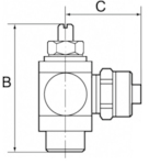 Nastavljivi dušilni ventil, z izpustom (»C«) hitri priklop slika