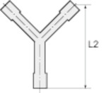 Y za cevni nastavek, za za cev I.D. 4 mm, nosilec 90°, POM slika