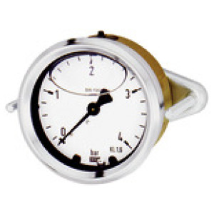 Glicerinski manometer, trikoten sprednji obroč, G 1/4, 0 - 10 bar