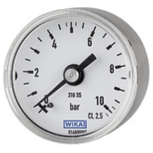 Manometer Ø 40 mm, G 1/8 na zadnji strani, 0 - 10 bar, 1.4571