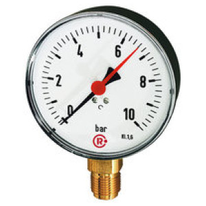 Standardni manometer, priklop spodaj, G 1/2, 0 - 10 bar, Ø 80
