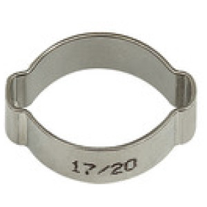 2-ušesna objemka za cev , Inox 1.4301 (W4), 9.0 - 11.0 mm