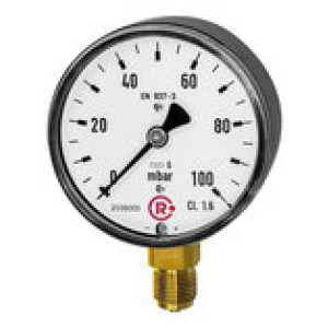 Capsule pressure gauge, radial bottom, G 1/4, 0 - 160 mbar, Ø 63