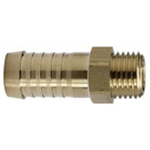 Screw-in connector, Brass, M10x1 ET, Hose connection 9 mm