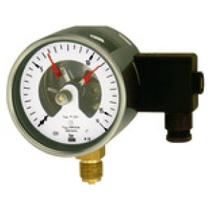 Kontaktni manometer, priklop spodaj, G 1/2, 0 - 16 bar, Ø 100