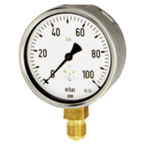 Kapsulni manometer, priklop spodaj, G 1/4, -60 / 0 mbar, Ø 63