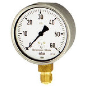 Kapsulni manometer, priklop spodaj, G 1/4, 0 - 40 mbar, Ø 63