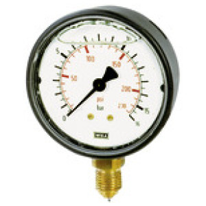 Glicerinski manometer, priklop spodaj, G 1/4, 0 - 1.6 bar, Ø 63