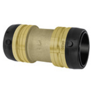 Straight connector, Brass, »sharkbite«, for pipe exterior ø 35 mm